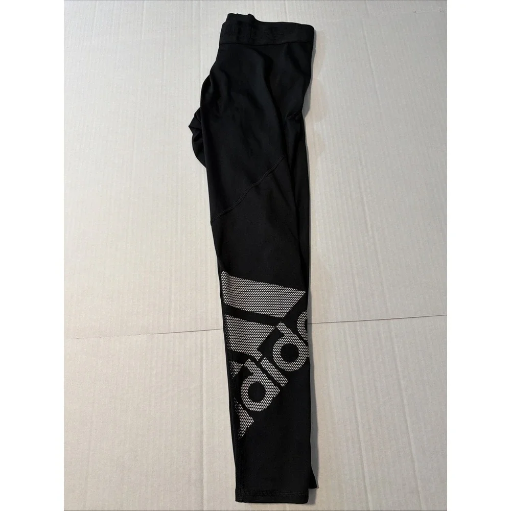 Adidas Alphaskin Climacool Mens Large Black Silver Logo Compression Tights